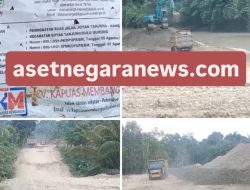 Di Duga Proyek Ruas Jalan Boyan Tanjung – Nanga Taman Gunakan Material Batu Sungai (ilegal)